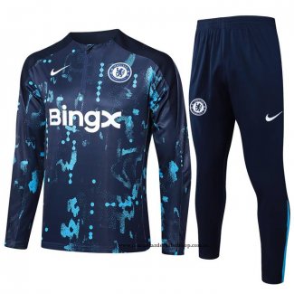 Chandal de Sudadera del Chelsea 24-25 Azul Oscuro