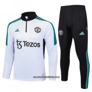 Chandal de Sudadera del Manchester United Nino 23-24 Blanco