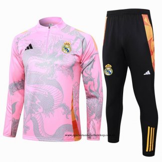 Chandal de Sudadera del Real Madrid Dragon 24-25 Rosa
