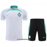 Chandal del Inter Milan 22-23 Manga Corta Blanco - Pantalon Corto