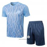 Chandal del Manchester City 24-25 Manga Corta Azul - Pantalon Corto