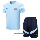 Chandal del Manchester City 22-23 Manga Corta Azul - Pantalon Corto