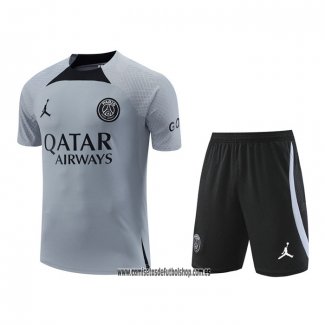 Chandal del Paris Saint-Germain Jordan 22-23 Manga Corta Gris - Pantalon Corto