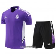 Chandal del Real Madrid 22-23 Manga Corta Purpura - Pantalon Corto