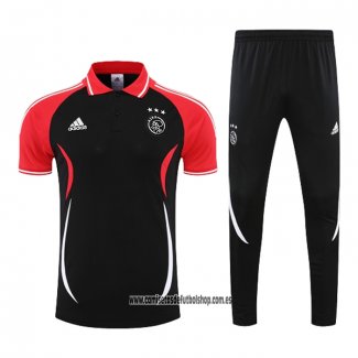 Conjunto Polo del Ajax 22-23 Negro y Rojo