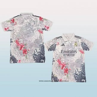 Camiseta Real Madrid Dragon 25-26 Blanco Rojo Tailandia