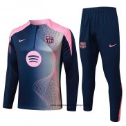 Chandal de Sudadera del Barcelona Nino 25-26 Azul Rosa