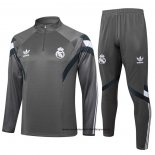 Chandal de Sudadera del Real Madrid Nino 24-25 Gris