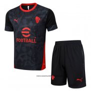 Chandal del AC Milan 25-26 Manga Corta Negro - Pantalon Corto