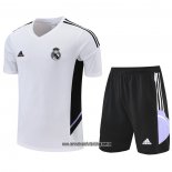 Chandal del Real Madrid 22-23 Manga Corta Blanco - Pantalon Corto