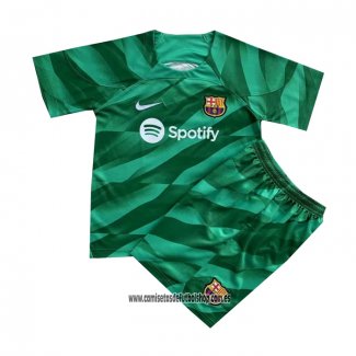 Camiseta Barcelona Portero Nino 23-24 Verde