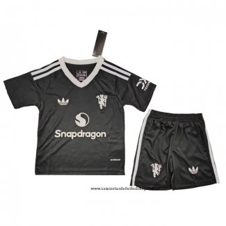 Camiseta Manchester United Portero Nino 24-25 Negro