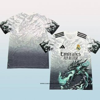 Camiseta Real Madrid Dragon 24-25 Blanco Gris Tailandia