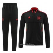 Chandal de Chaqueta del Manchester United 22-23 Negro y Rojo