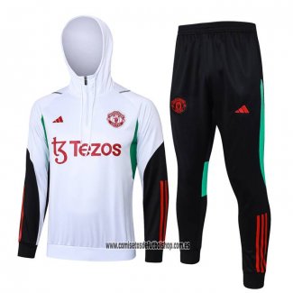 Chandal de Sudadera del Manchester United Nino 23-24 Blanco