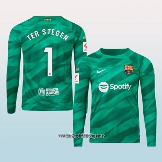 Jugador Camiseta Barcelona Portero Ter Stegen 23-24 Manga Larga Verde