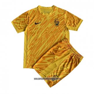 Camiseta Francia Portero Nino 2024 Amarillo