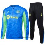 Chandal de Sudadera del Barcelona Nino 24-25 Azul y Verde