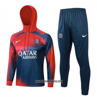 Chandal de Sudadera del Paris Saint-Germain Nino 23-24 Rojo y Azul