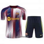 Chandal del Barcelona 2023 Manga Corta Azul y Rojo - Pantalon Corto