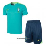 Chandal del Brasil 24-25 Manga Corta Verde - Pantalon Corto