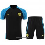 Chandal del Inter Milan 22-23 Manga Corta Negro - Pantalon Corto