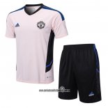 Chandal del Manchester United 22-23 Manga Corta Rosa - Pantalon Corto