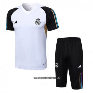 Chandal del Real Madrid 23-24 Manga Corta Blanco - Pantalon Corto