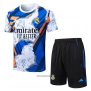 Chandal del Real Madrid 25-26 Manga Corta Azul - Pantalon Corto Blanco