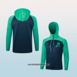 Chaqueta con Capucha del Barcelona 23-24 Azul y Verde