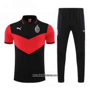 Conjunto Polo del AC Milan 22-23 Negro y Rojo