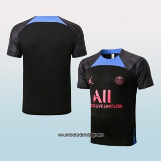 Camiseta de Entrenamiento Paris Saint-Germain Jordan 22-23 Negro y Azul