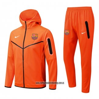 Chandal con Capucha del Barcelona 22-23 Naranja