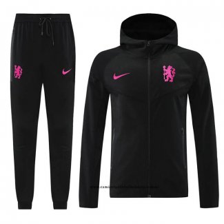 Chandal con Capucha del Chelsea 24-25 Negro
