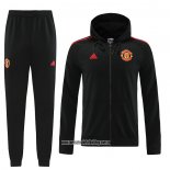 Chandal con Capucha del Manchester United 22-23 Negro