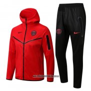 Chandal con Capucha del Paris Saint-Germain 22-23 Rojo