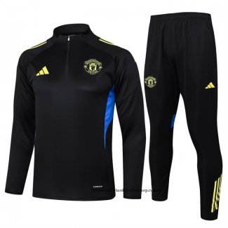 Chandal de Sudadera del Manchester United Nino 25-26 Amarillo Negro