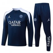 Chandal de Sudadera del Paris Saint-Germain Nino 25-26 Azul Blanco