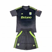 Camiseta Aston Villa Portero Nino 25-26 Negro