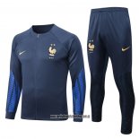 Chandal de Chaqueta del Francia Nino 22-23 Azul Oscuro