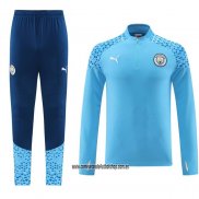 Chandal de Sudadera del Manchester City 23-24 Azul Claro