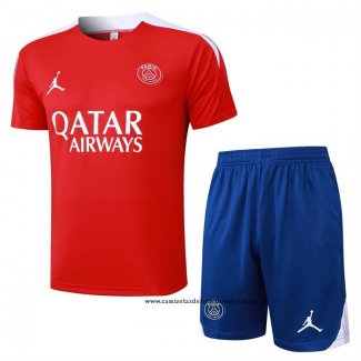 Chandal del Paris Saint-Germain Jordan 24-25 Manga Corta Rojo - Pantalon Corto