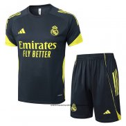 Chandal del Real Madrid 25-26 Manga Corta Amarillo - Pantalon Corto Negro