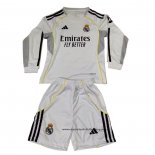 Primera Camiseta Real Madrid Nino 25-26 Manga Larga