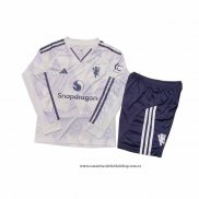 Segunda Camiseta Manchester United Nino 25-26 Manga Larga