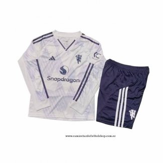 Segunda Camiseta Manchester United Nino 25-26 Manga Larga