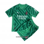 Camiseta AC Milan Portero Nino 23-24 Verde