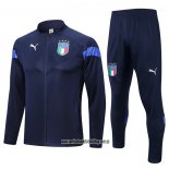 Chandal de Chaqueta del Italia 22-23 Azul Oscuro