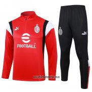 Chandal de Sudadera del AC Milan 23-24 Rojo y Blanco