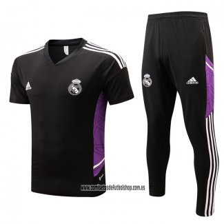 Chandal del Real Madrid 22-23 Manga Corta Negro y Purpura